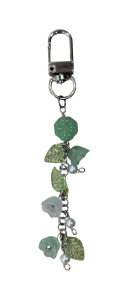 Green Lily of the Valley Pearl Keychain