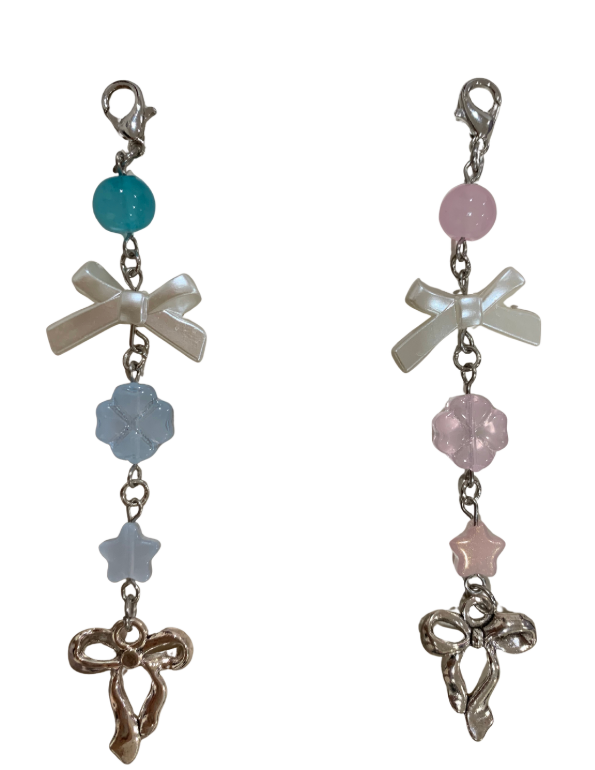 Pink and Blue Set of Matching Keychains